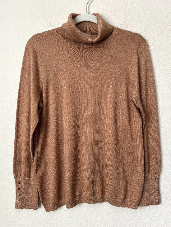 Chico's Sweaters - Chico's NEW Camel Shimmer Turtleneck Sweater